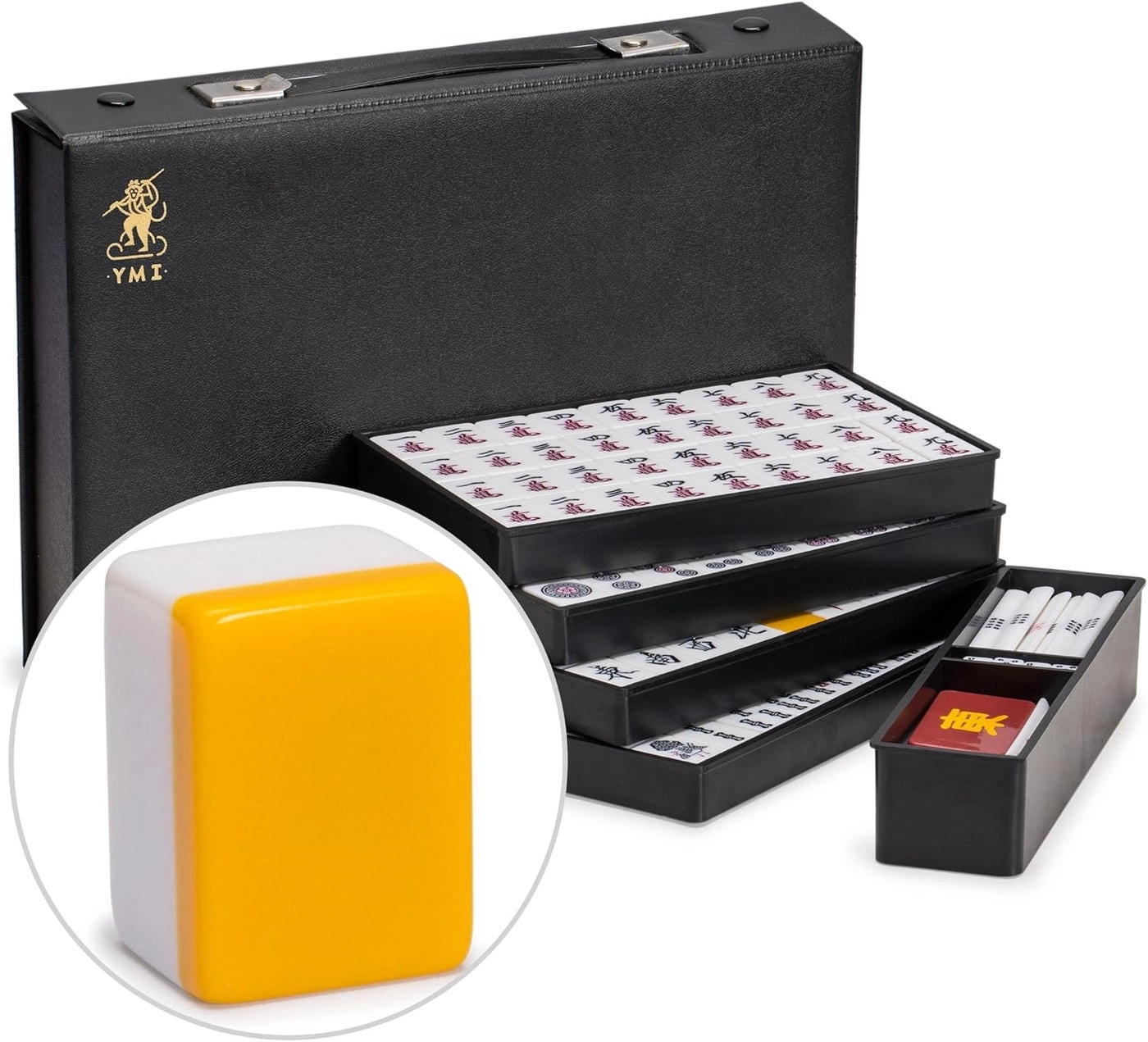 Yellow Mountain Imports Riichi Mahjong Set - 144 tiles white