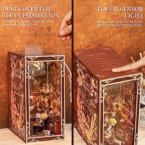 Book Nook Kit - 3D Wooden Puzzle LED Light Dust Cover