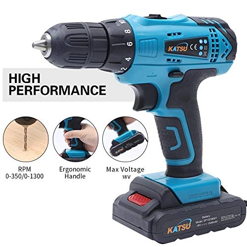Cordless Drill Driver - 1.5Amp Hours 18 Volts Bundle