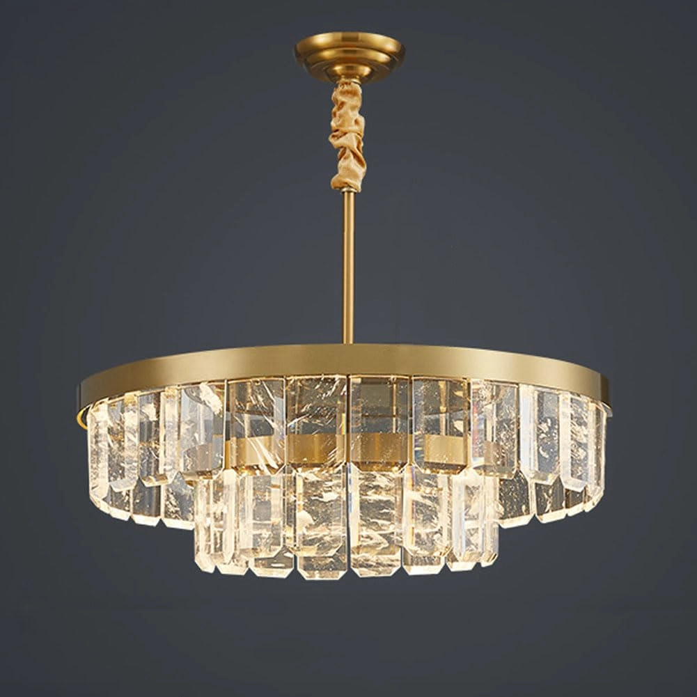 Crystal Chandelier - Golden tricolor light 100*38*30cm