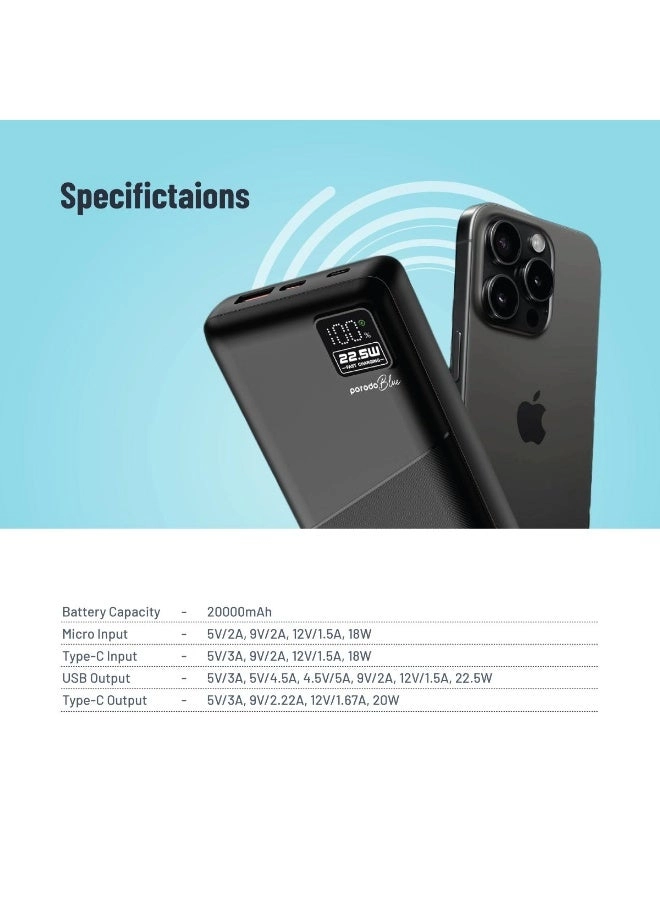 Power Bank - 20000mAh 22.5W