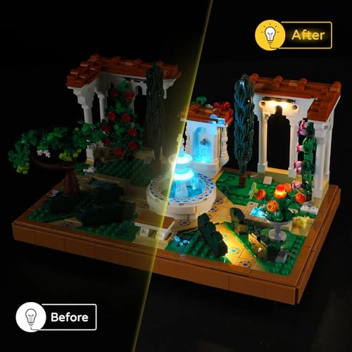 LED Light for LEGO ICONS Fountain Garden 10359