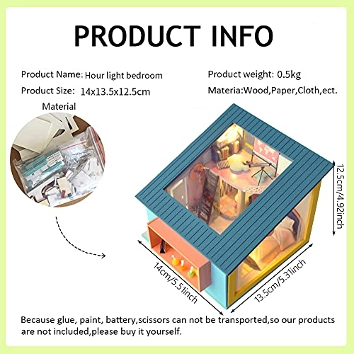 DIY Detachable and Combinable 3D Wooden Miniature Toy House Kit - 1:24