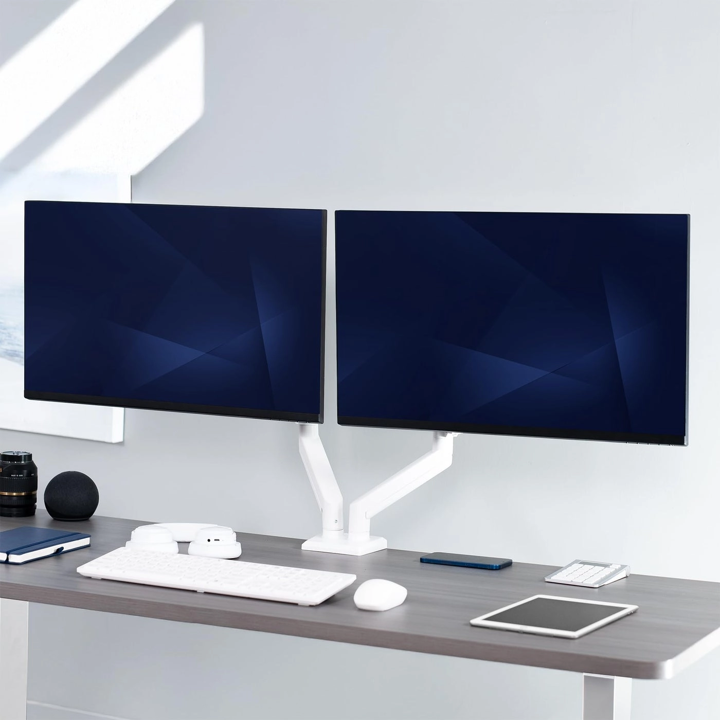 Dual Monitor Desk Mount Stand - two up to 35 inches