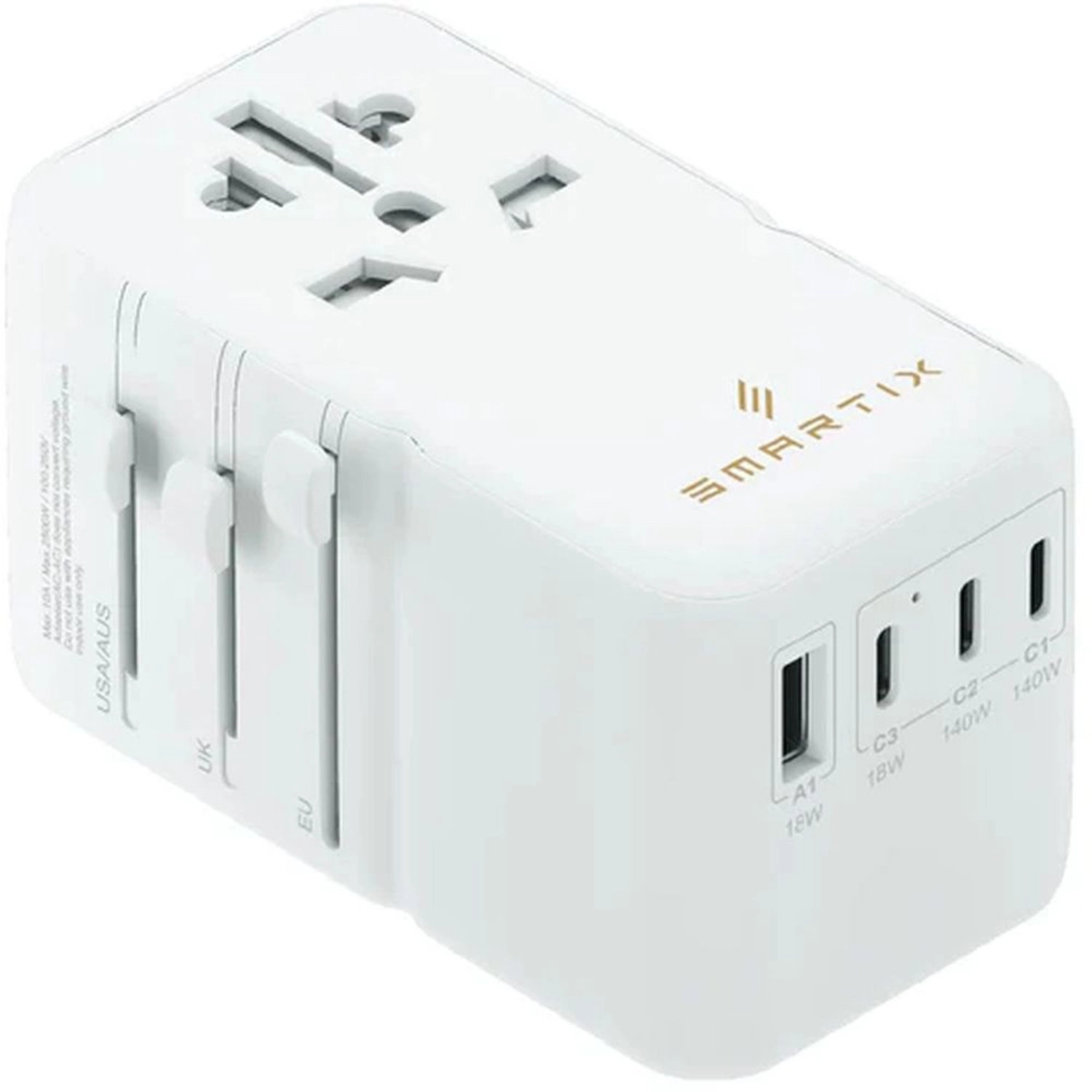 Premium Universel Travel Adaptor - US/EU/AU/UK 140W