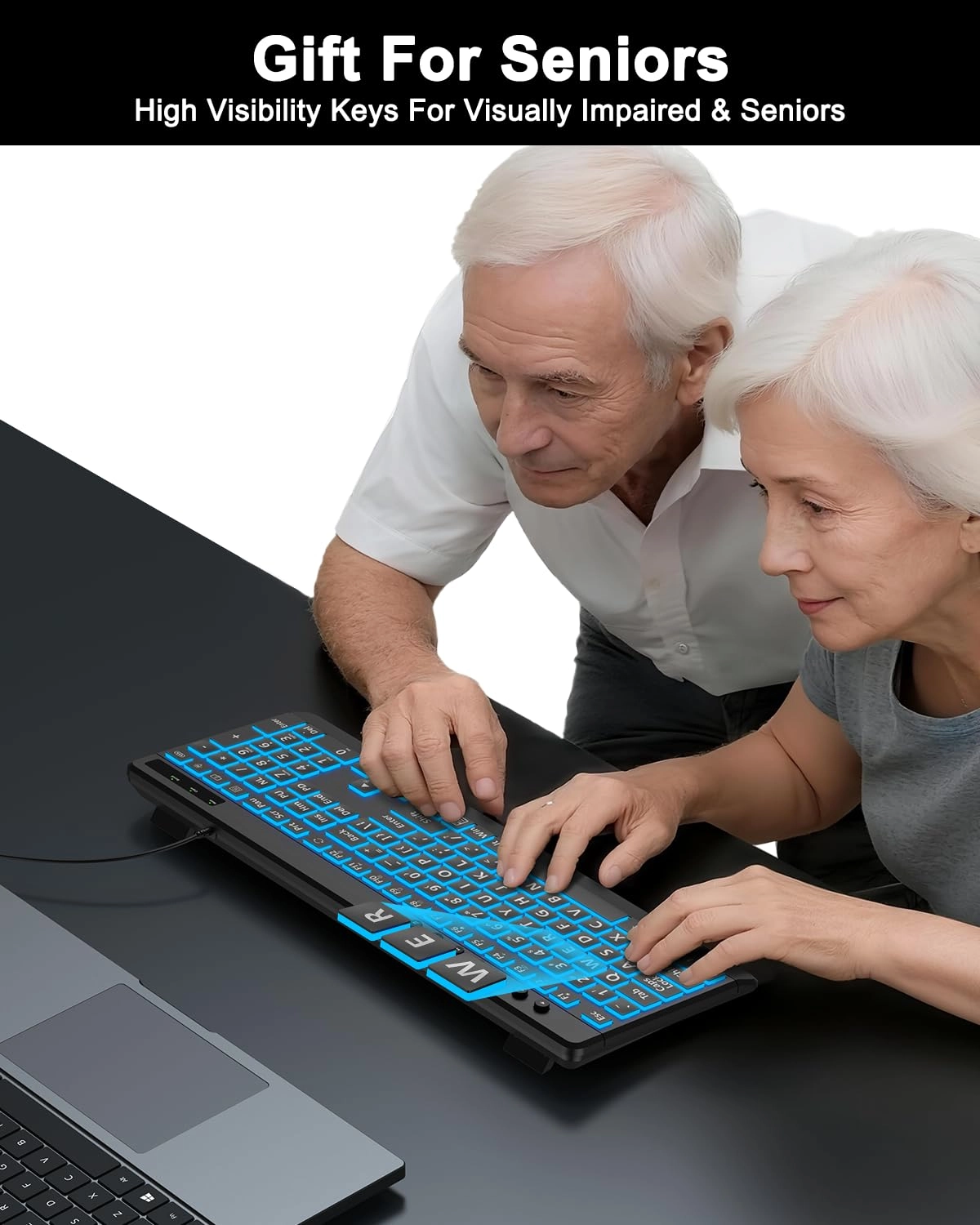 Large Print Backlit Keyboard - US Wired
