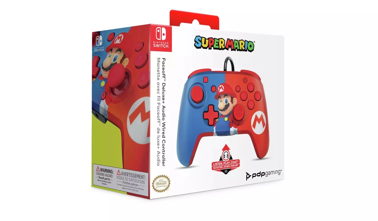 Faceoff Deluxe Audio Wired Controller - Mario