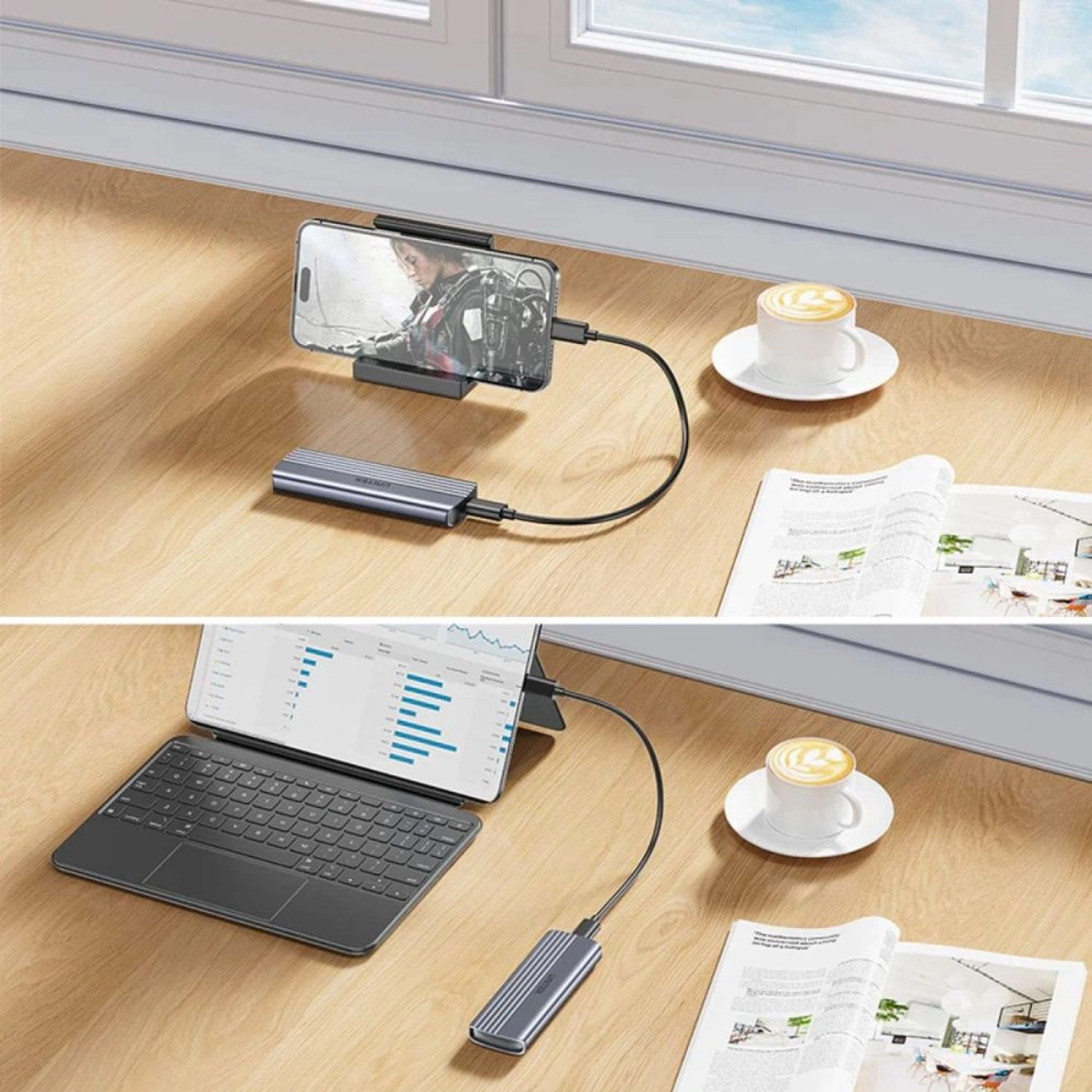 M.2 PCIe NVMe SSD Enclosure - 10Gbps USB-C M.2 NVMe M-Key 2230/2242/2260/2280