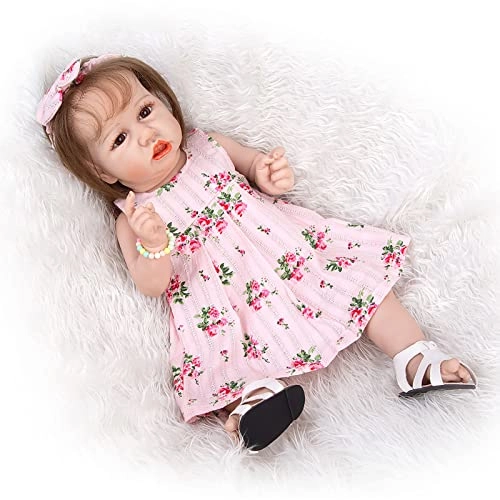 Reborn Baby Doll - 22 Inch Vinyl Brown Eyes