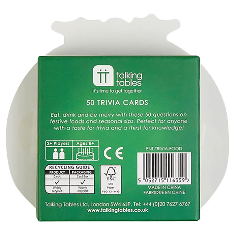 Christmas Food and Drink Trivia Quiz Game - Pack of 2