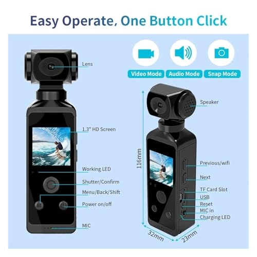 Pocket Action Camera - 4K 30FPS