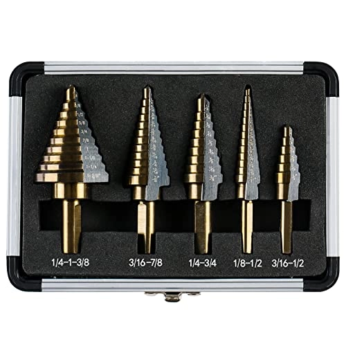 IRONANT Step Drill Bits - HSS Titanium 5PCS