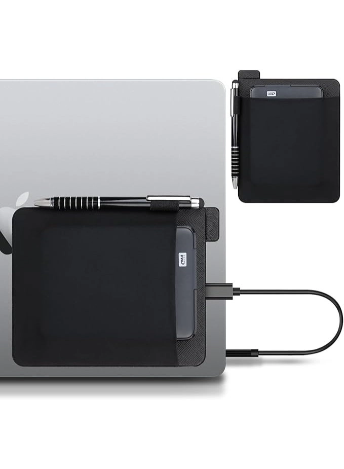 Lacdo Portable External Hard Drive Sleeve - 2.5" Fit Reusable Adhesive Pen Loop