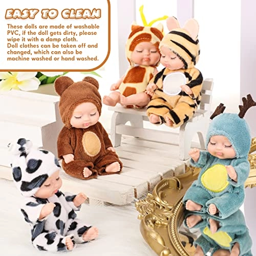 Reborn Baby Doll - 10 Pcs 4 Inch Animal Clothes Ages 3+
