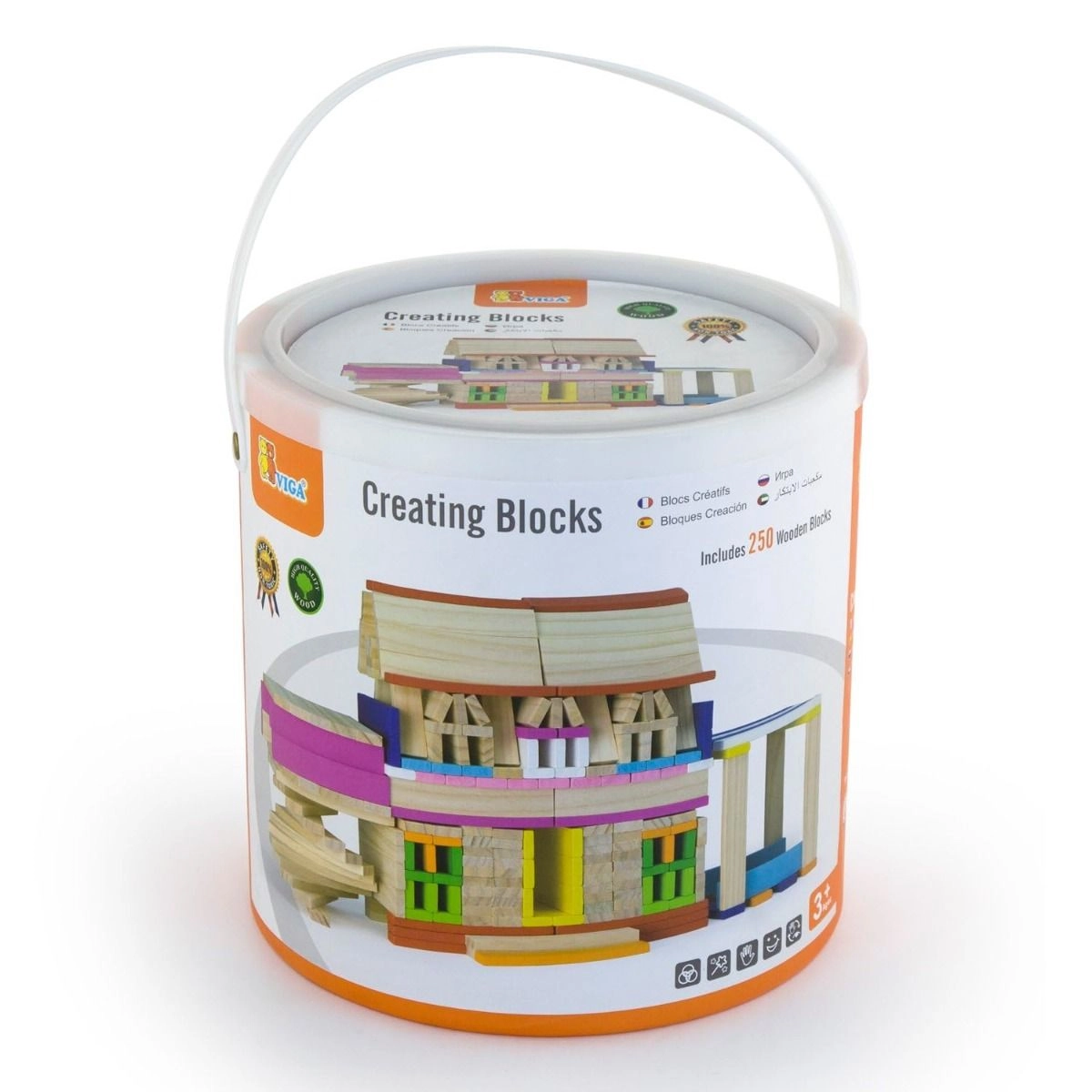 Wood Pattern Blocks - 250 pcs