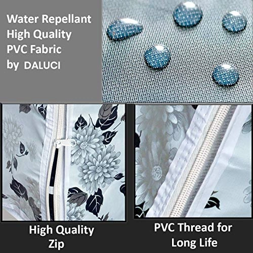 Top Load Washing Machine Cover - 56X56X85cms Half White & Grey