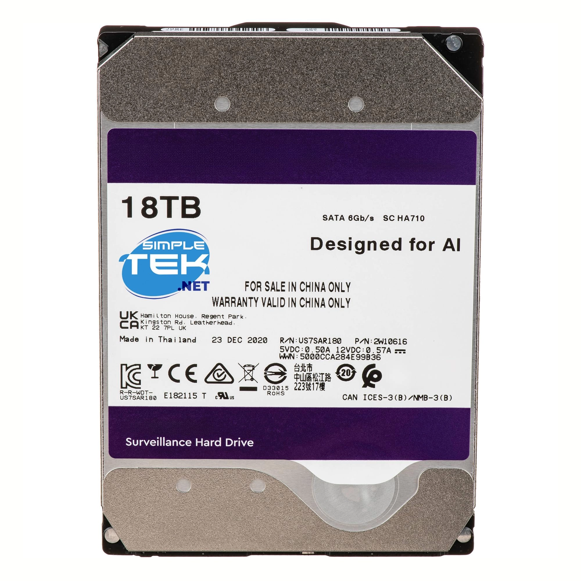 SIMPLETEK (Refurbished) 3.5" 7200rpm 512MB SATA 6Gb/s (SIM - ART - 20211) - 18TB