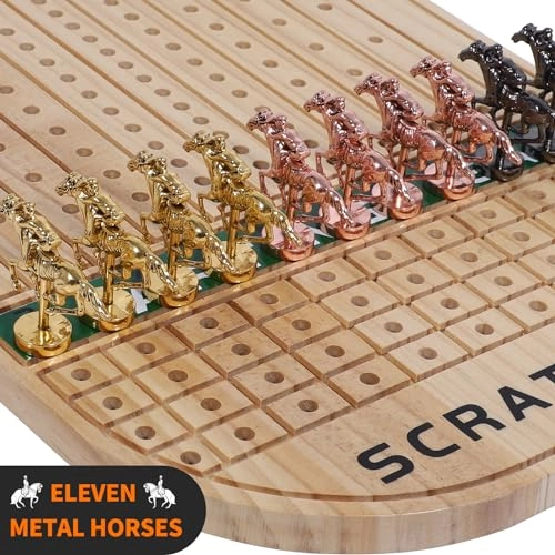 Horse Race Board Game - 11 Horses 4 Dice Solid Wood