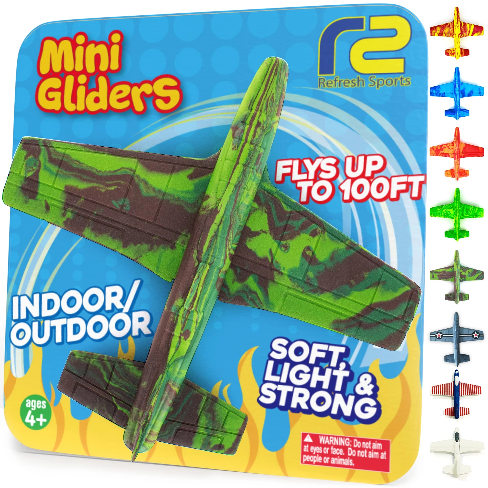 refresh sports Foam Airplane Toy Glider Plane Set - Military 4 years+