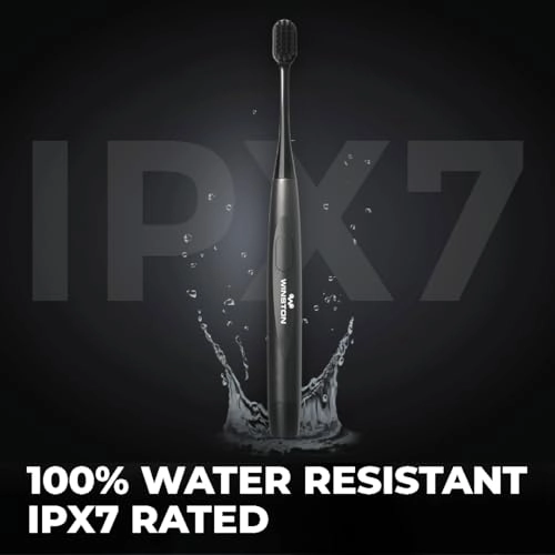 Super Sonic Electric Toothbrush - Charcoal Bristles Battery Powered 2 Cleaning Modes