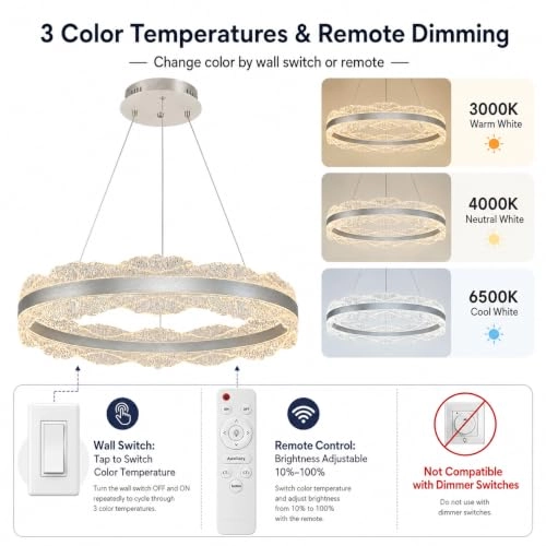 Ring Chandelier - 3000K-6500K Dimmable