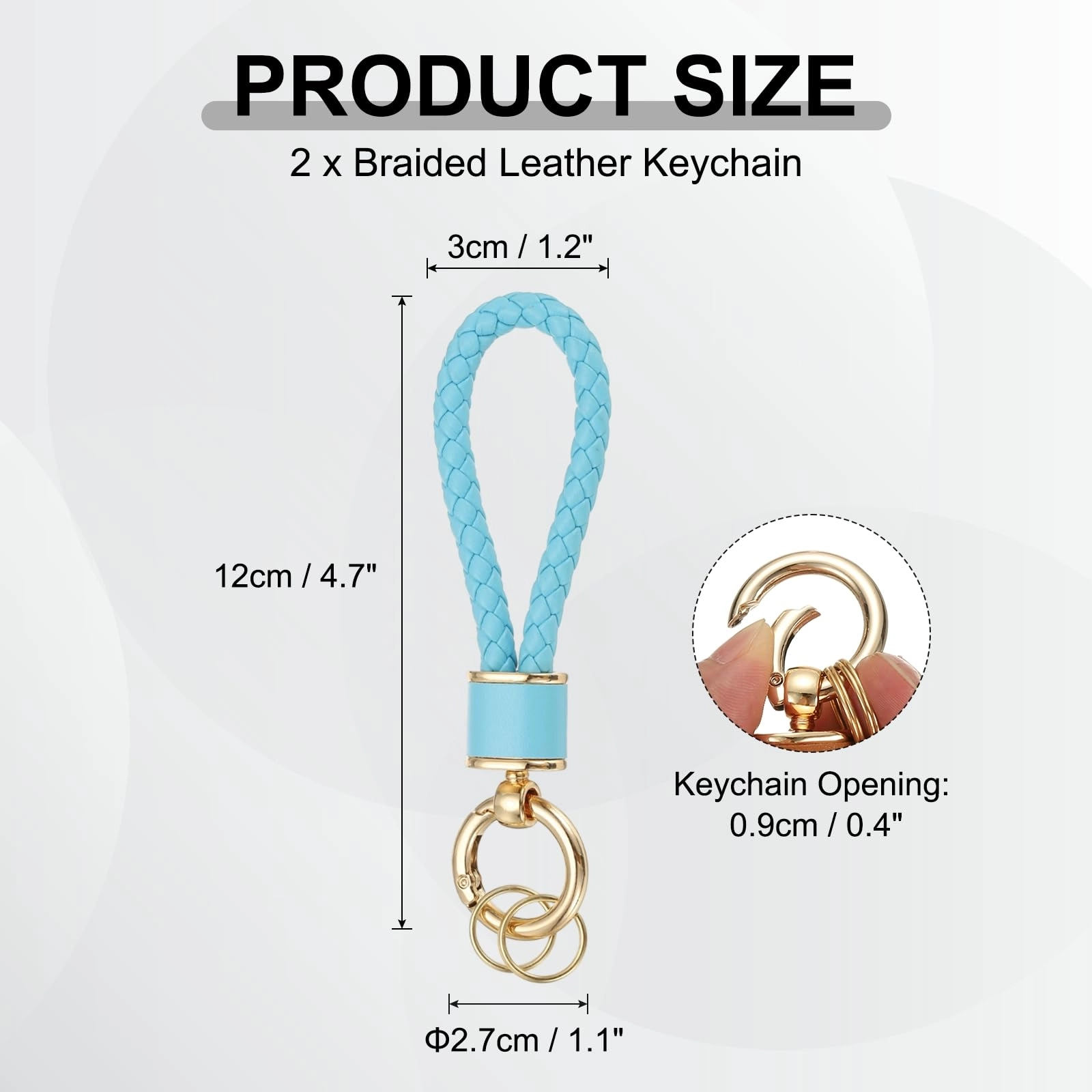 Braided Leather Keychain - Animal
