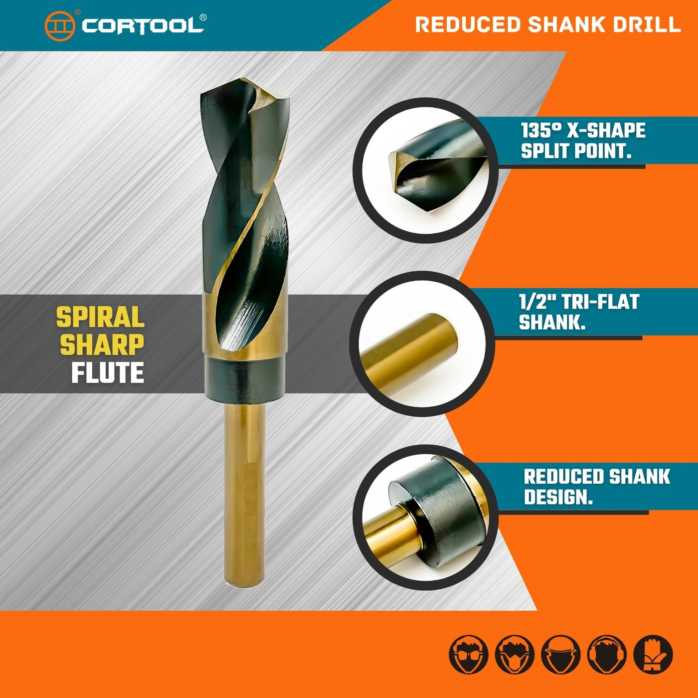 Drill Bit Set - HSS M2 8 Sizes 9/16" to 1"