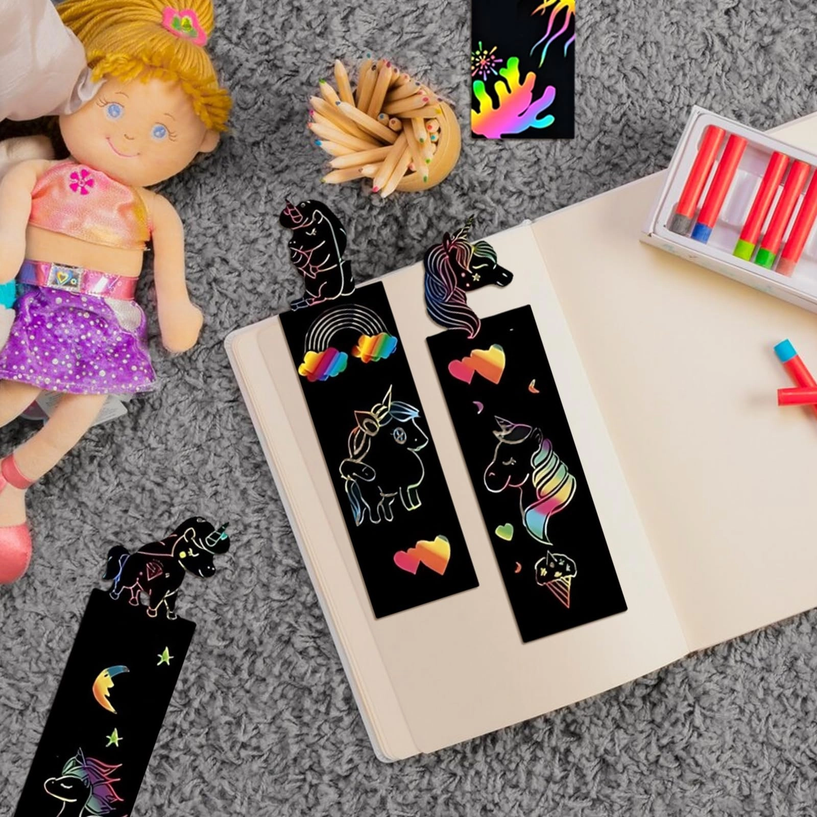 Scratch Art Bookmark - 36Pcs/40Pcs