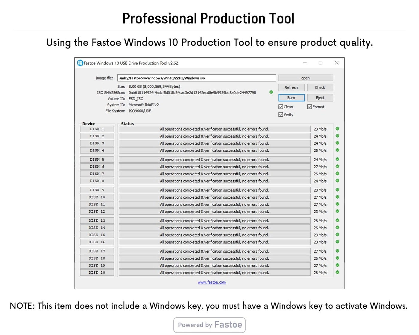 Bootable USB Flash Drive - for Windows 10 Pro 32/64 Bit
