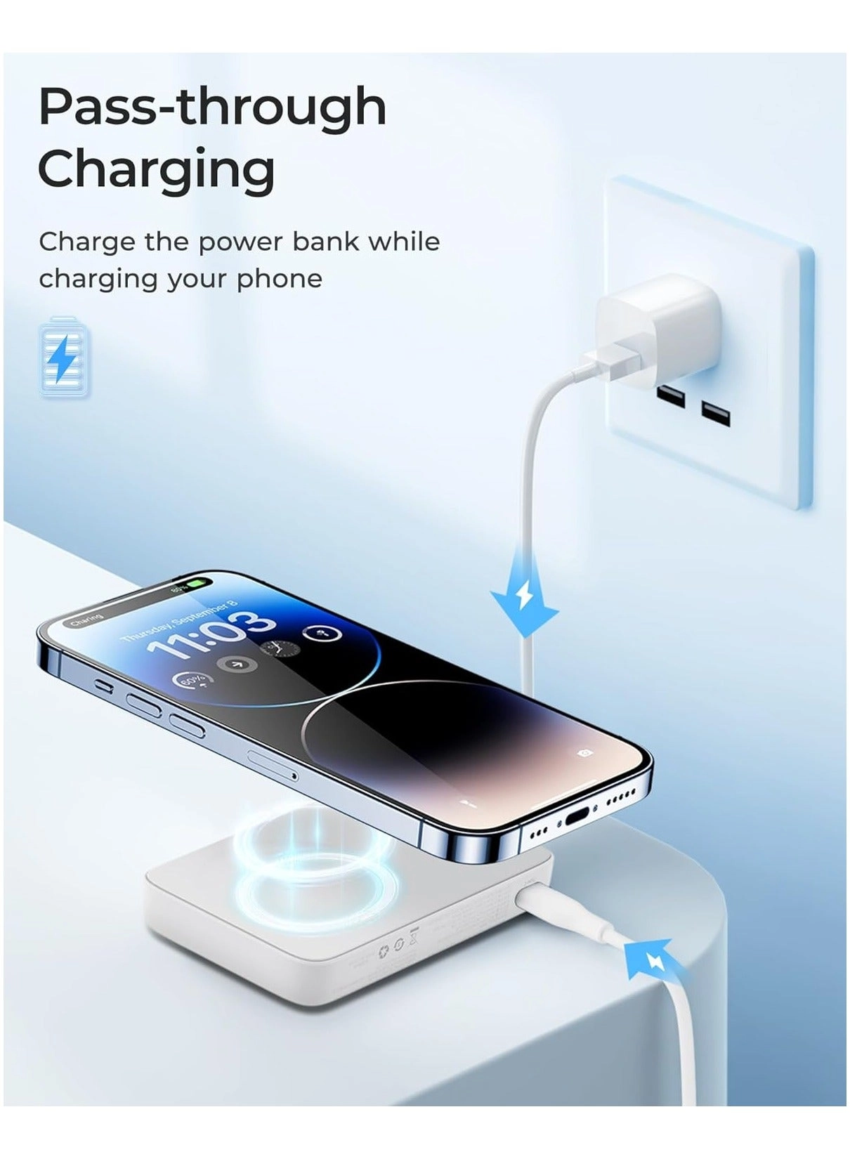 Magnetic Power Bank - 10000 mAh 20W Fast-Charging Magsafe Compatibility