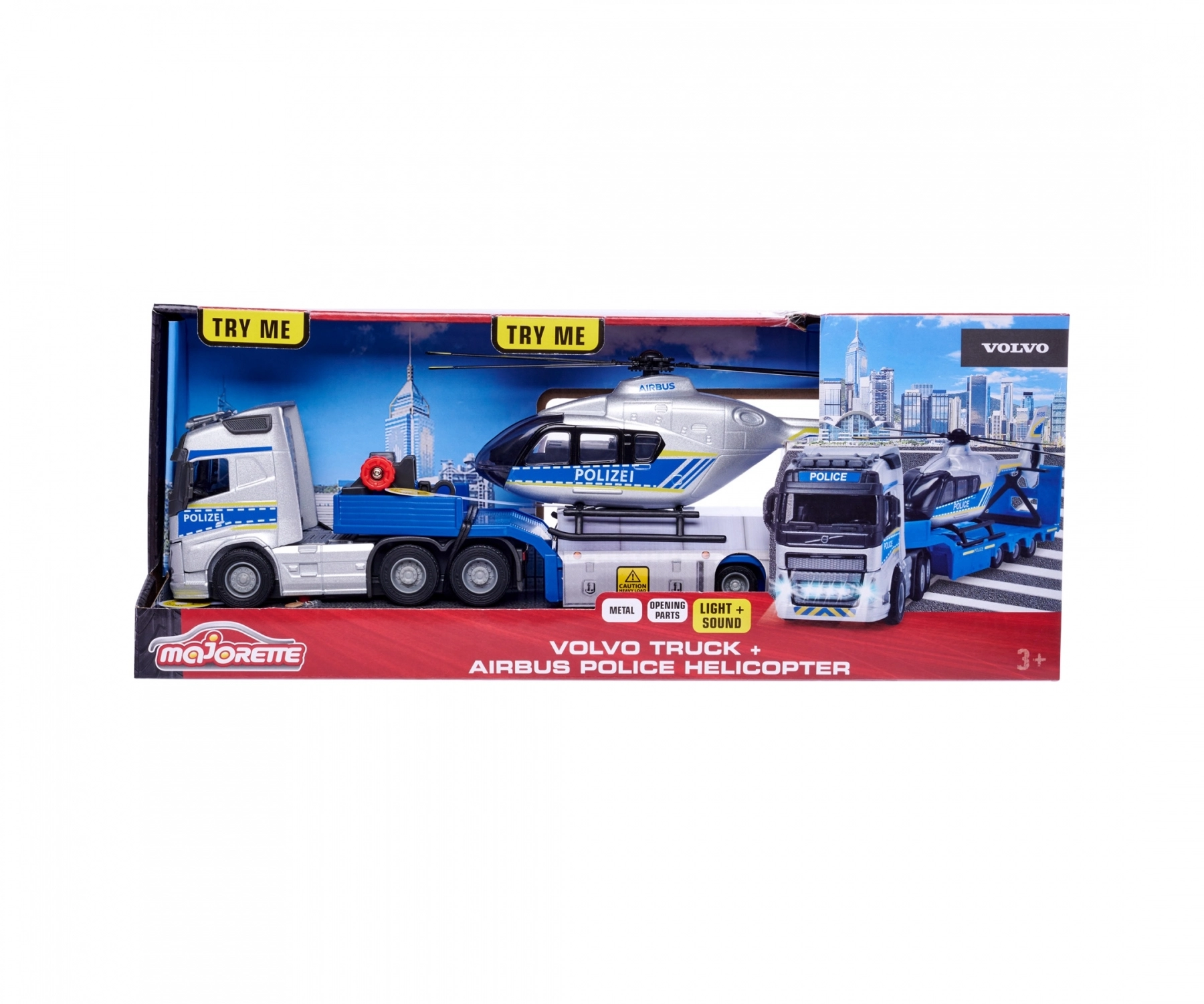 Volvo FH16 Truck - 35 cm + Airbus H135 Police Helicopter - 25.5 cm