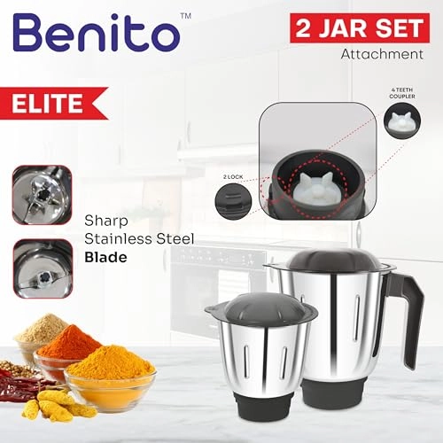 ELITE Stainless Steel Jar Set - 1200ml 1500ml