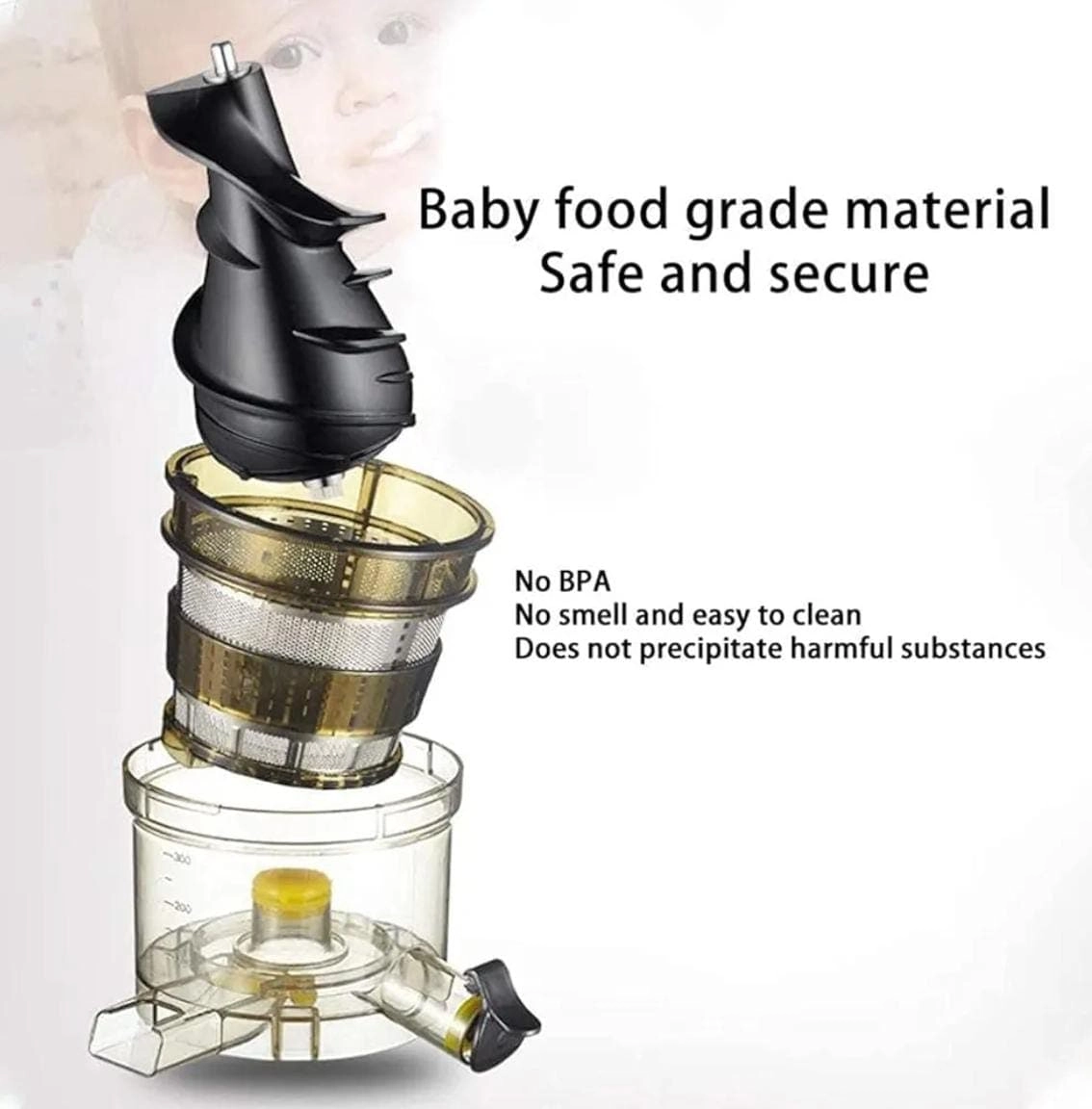 Slow Masticating Juicer Extractor - Wide Chute Quiet Motor BPA-Free