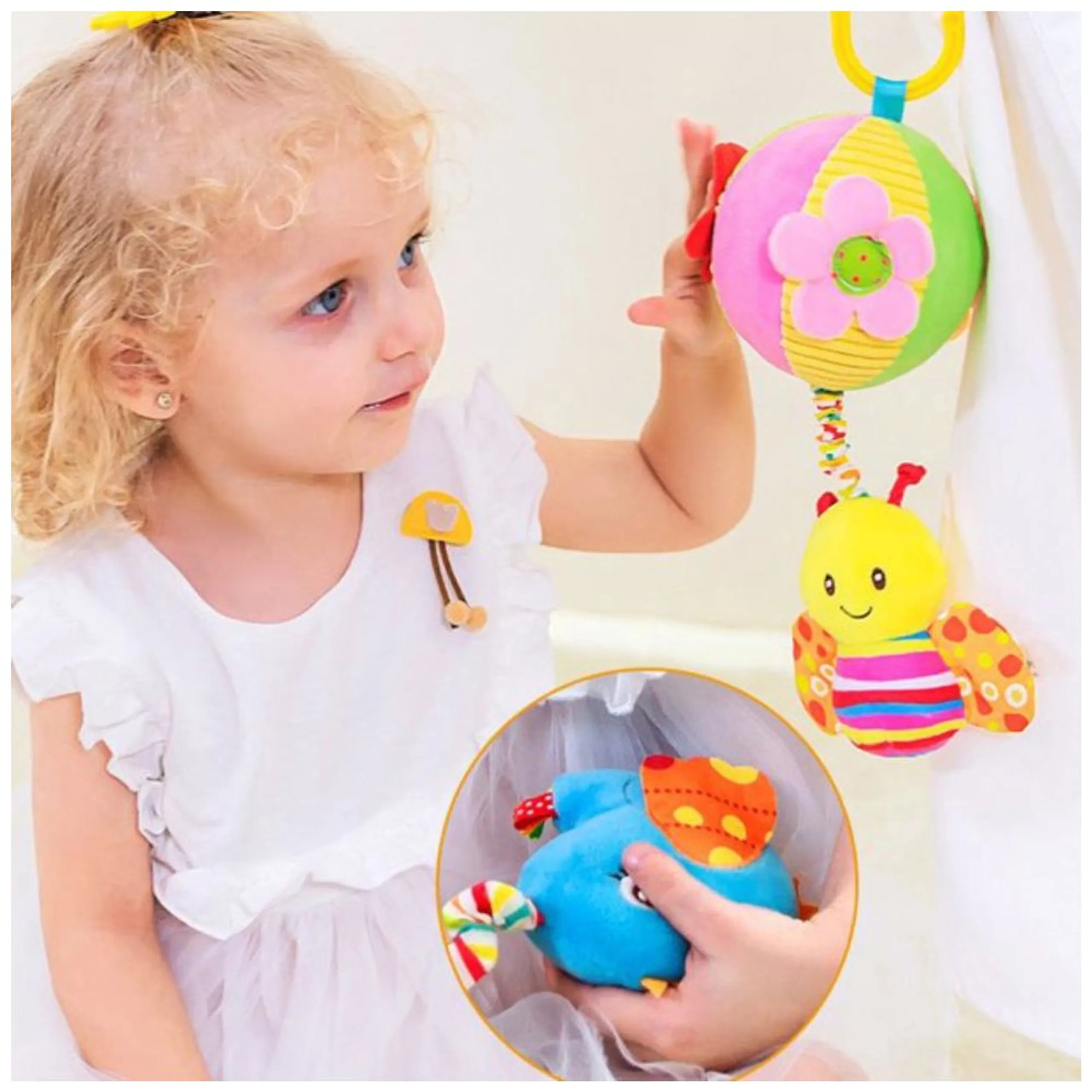 Baby Stroller Plush Hanging Mobile Rattle Toy - Suitable for 3 months and above