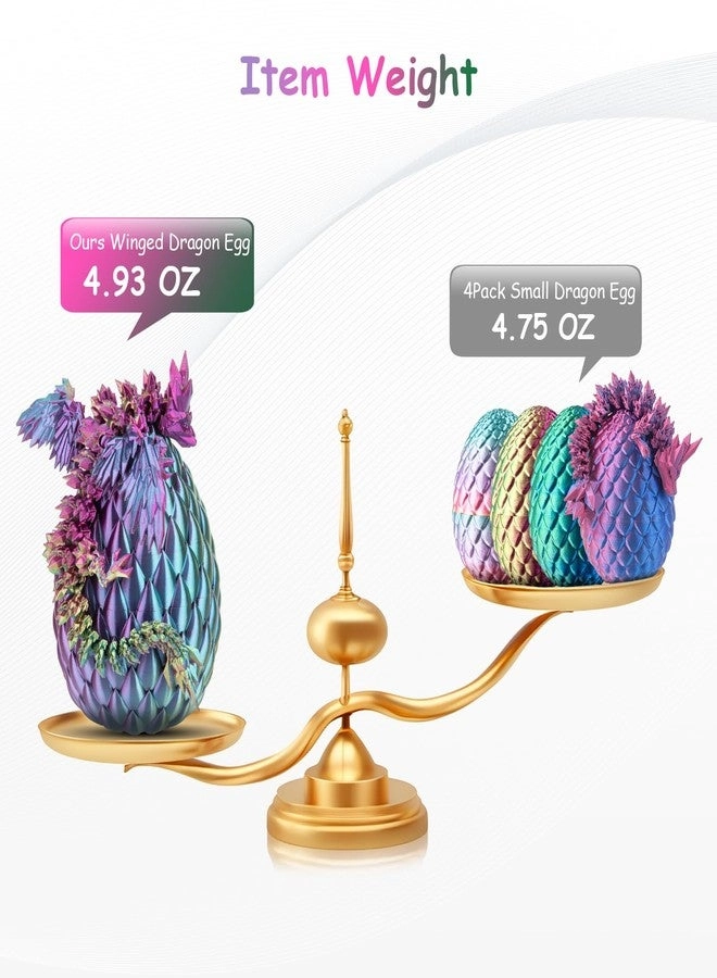 3D Printed Dragon - Articulated Crystal + Egg