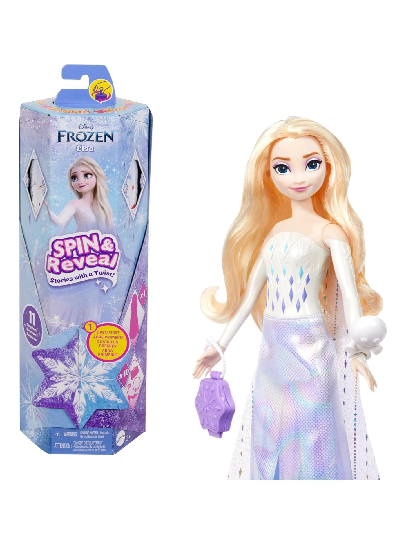 Mattel Elsa Fashion Doll - Spin & Reveal 11 Surprises Ages 3+