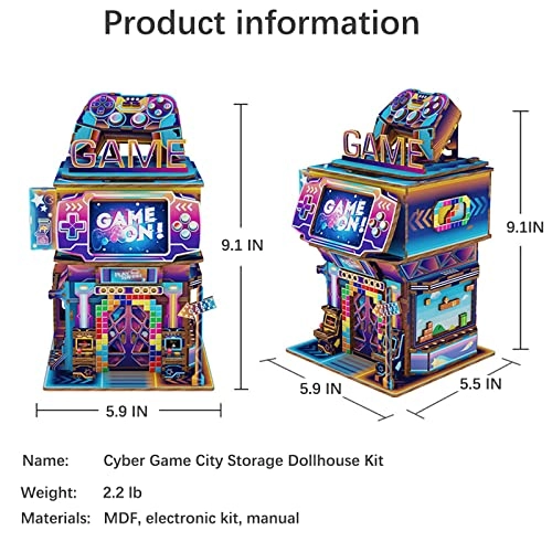 Miniature Dollhouse Kit - Automatic Lid Opening with Light Box 9"