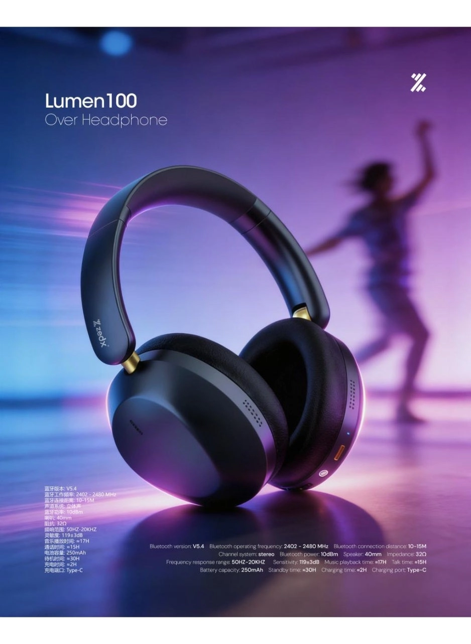 Zedx Lumen 100 Wireless Headphone