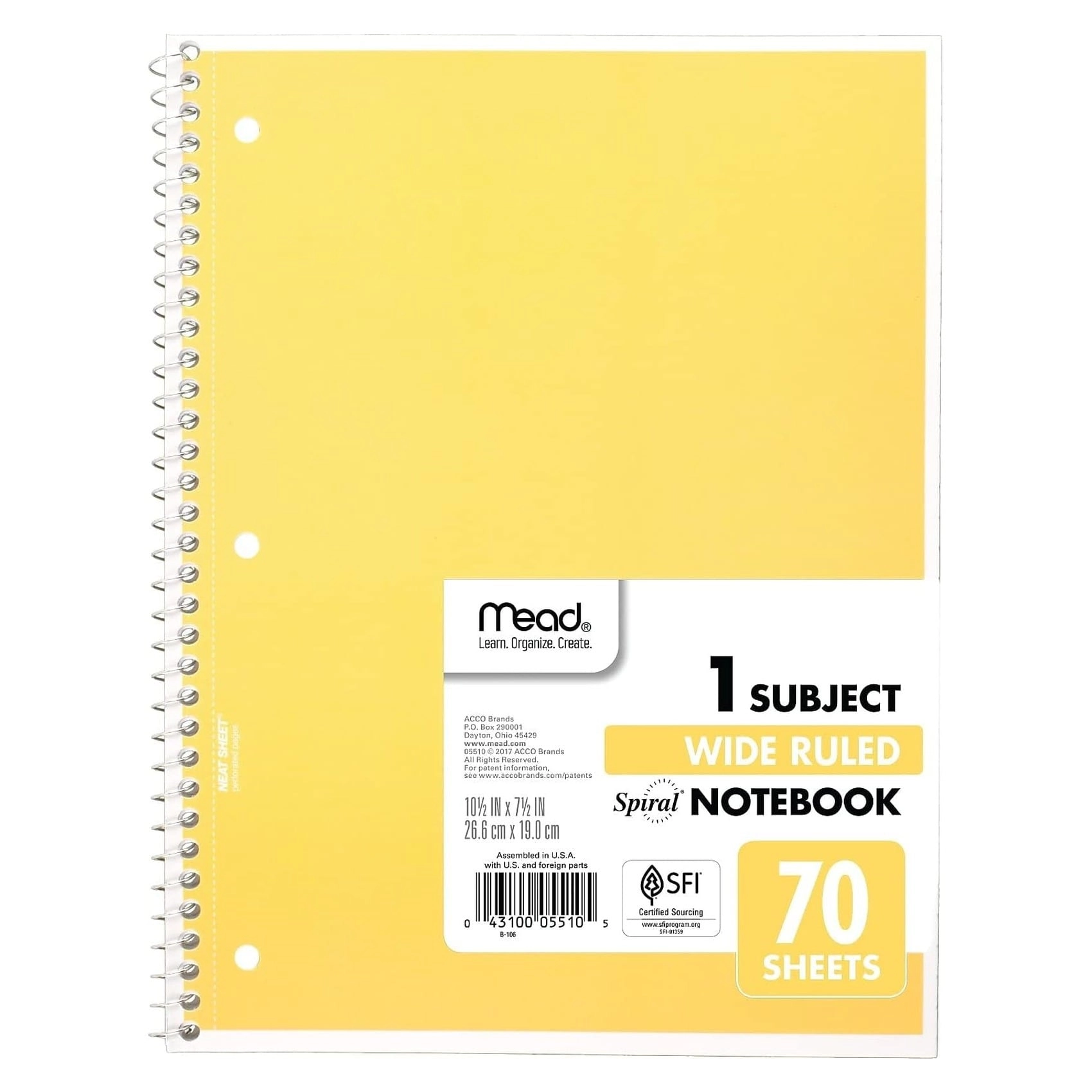 Notebook 8 X 10.5 in Spiral - Lined 70 Sheets