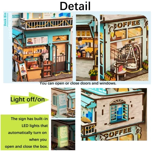 Miniature Dollhouse Kit - Automatic Lid Opening with Light Box 9"