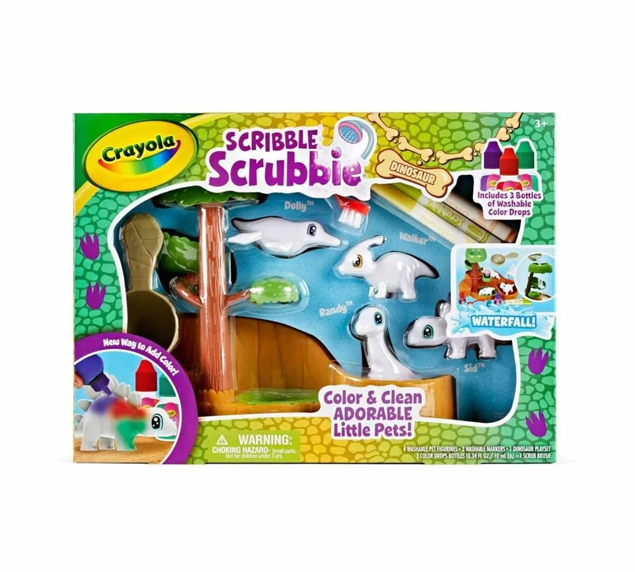 Scribble Scrubbie Pets - Coloring Kit Dinosaur Waterfall