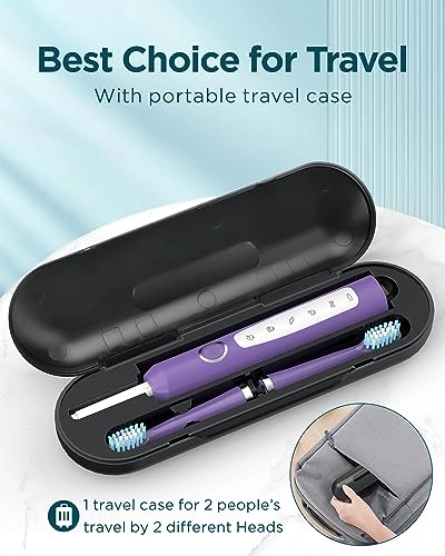 Sonic Electric Toothbrush - 8 Heads Travel Case Light Blue