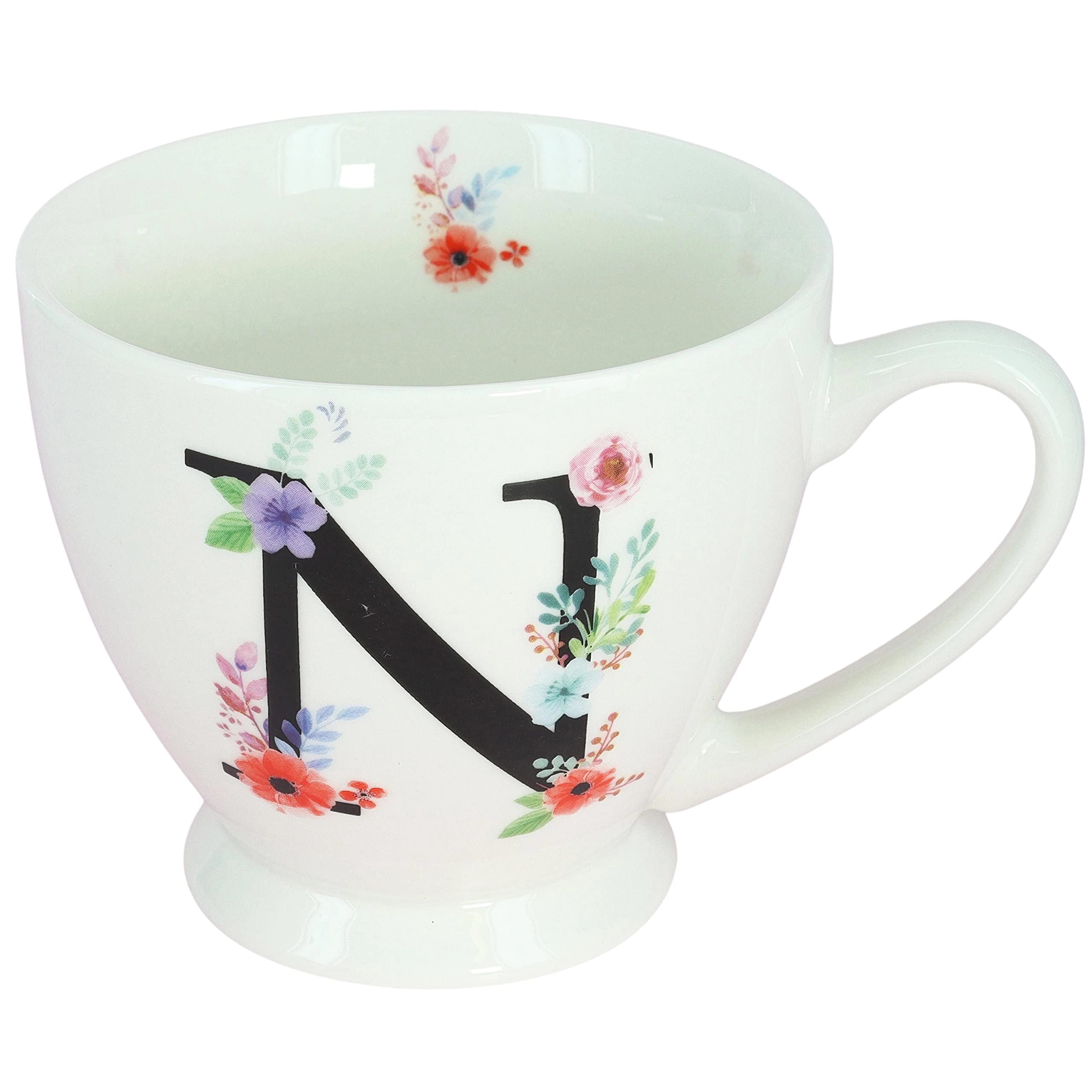 G Decor Ltd Blossom Monogram Reusable Cup - 1 pcs Floral Letter Print 450 ml