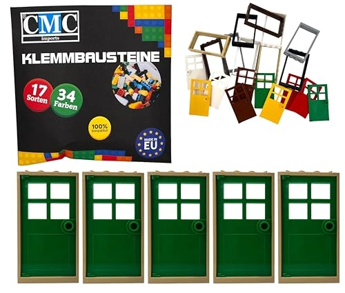 Door Frame - Beige 5 pcs + Door Leaf - Green