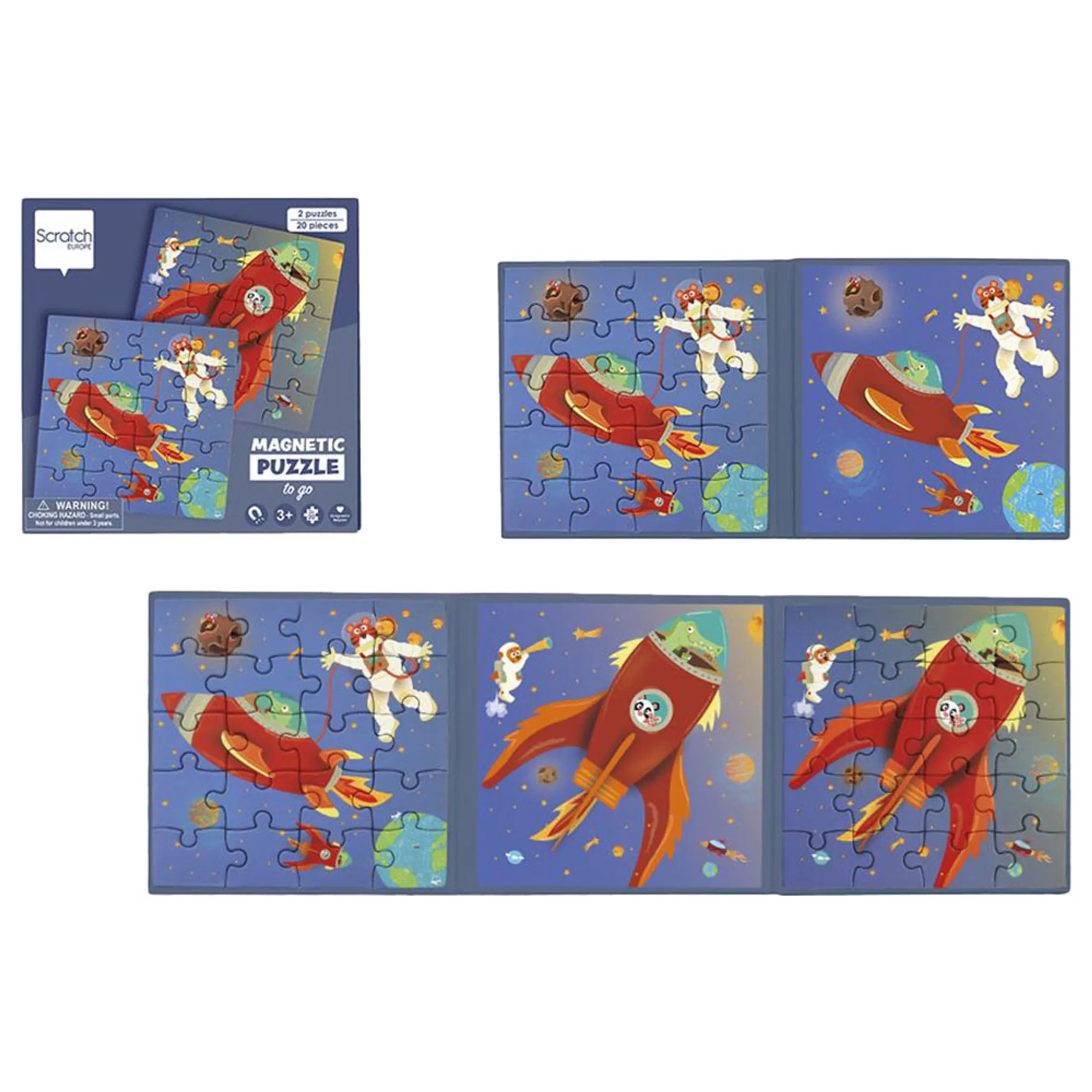 Scratch Europe Scratch Magnetic Puzzle Book To Go - 3-7 years 20 pieces