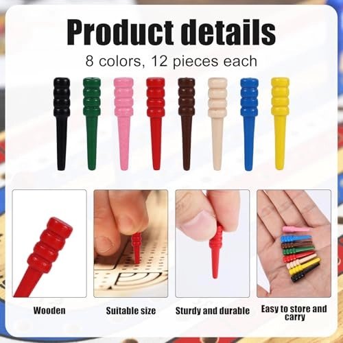 Cribbage Pegs - 96 pieces 3 months and up English