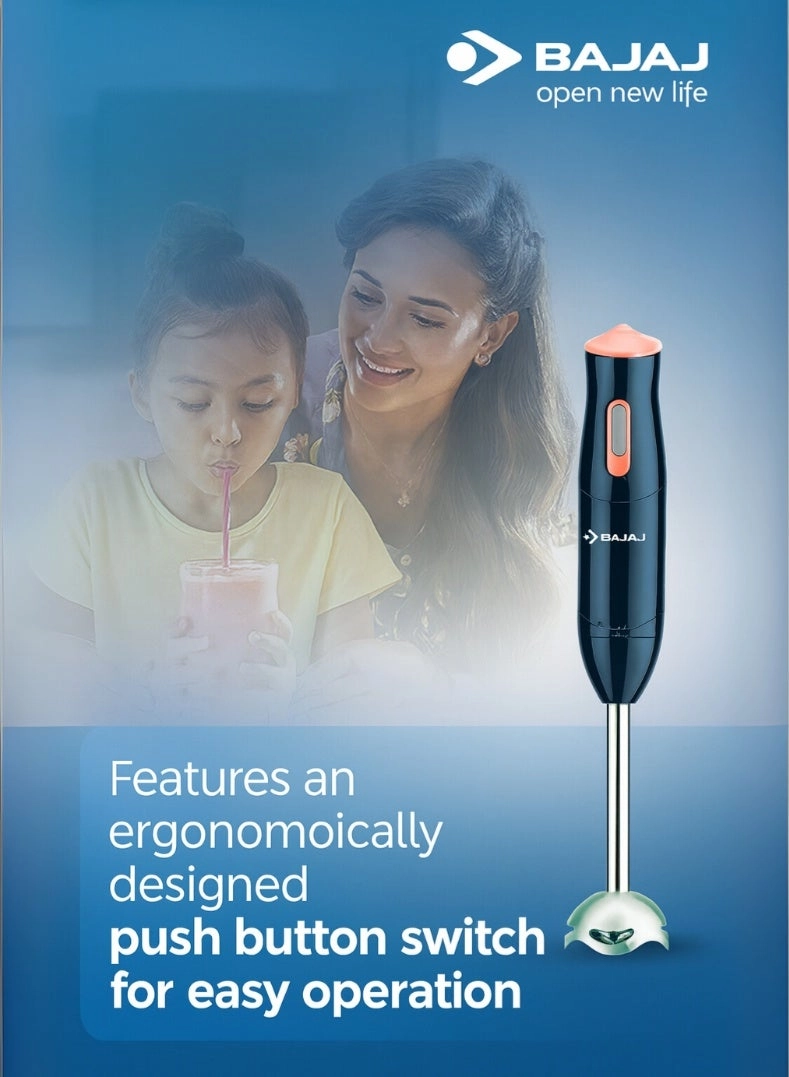 HB 21 Hand Blender - Stainless Steel Blade, Detachable Shaft, Ergonomic Handle