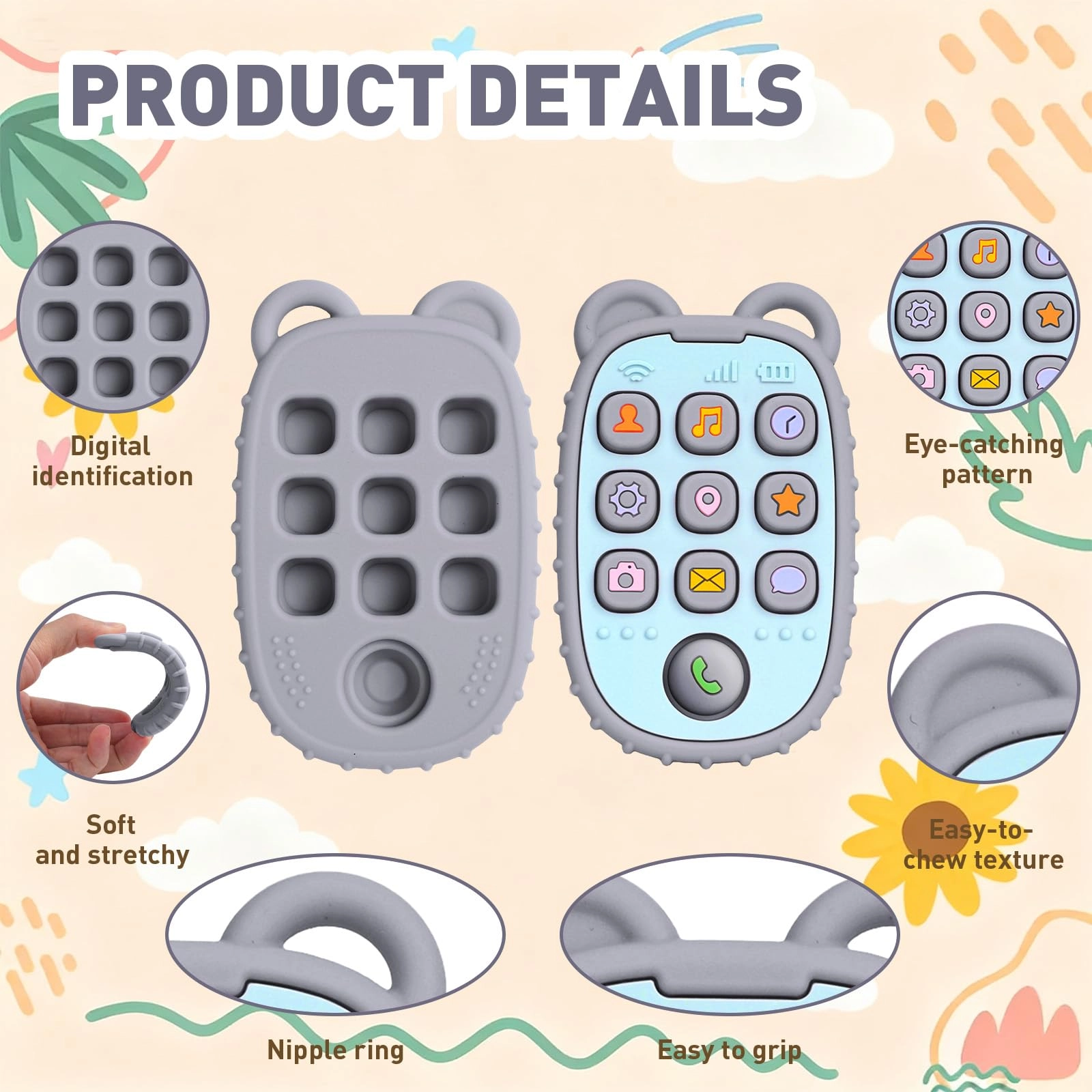Phone Press Teether - Silicone