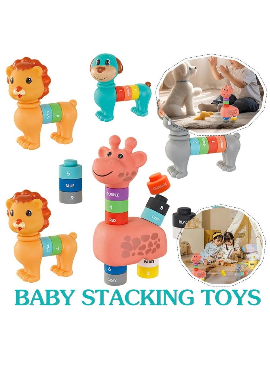 Lion Blocks Building Stacking Blocks - Animals Lion