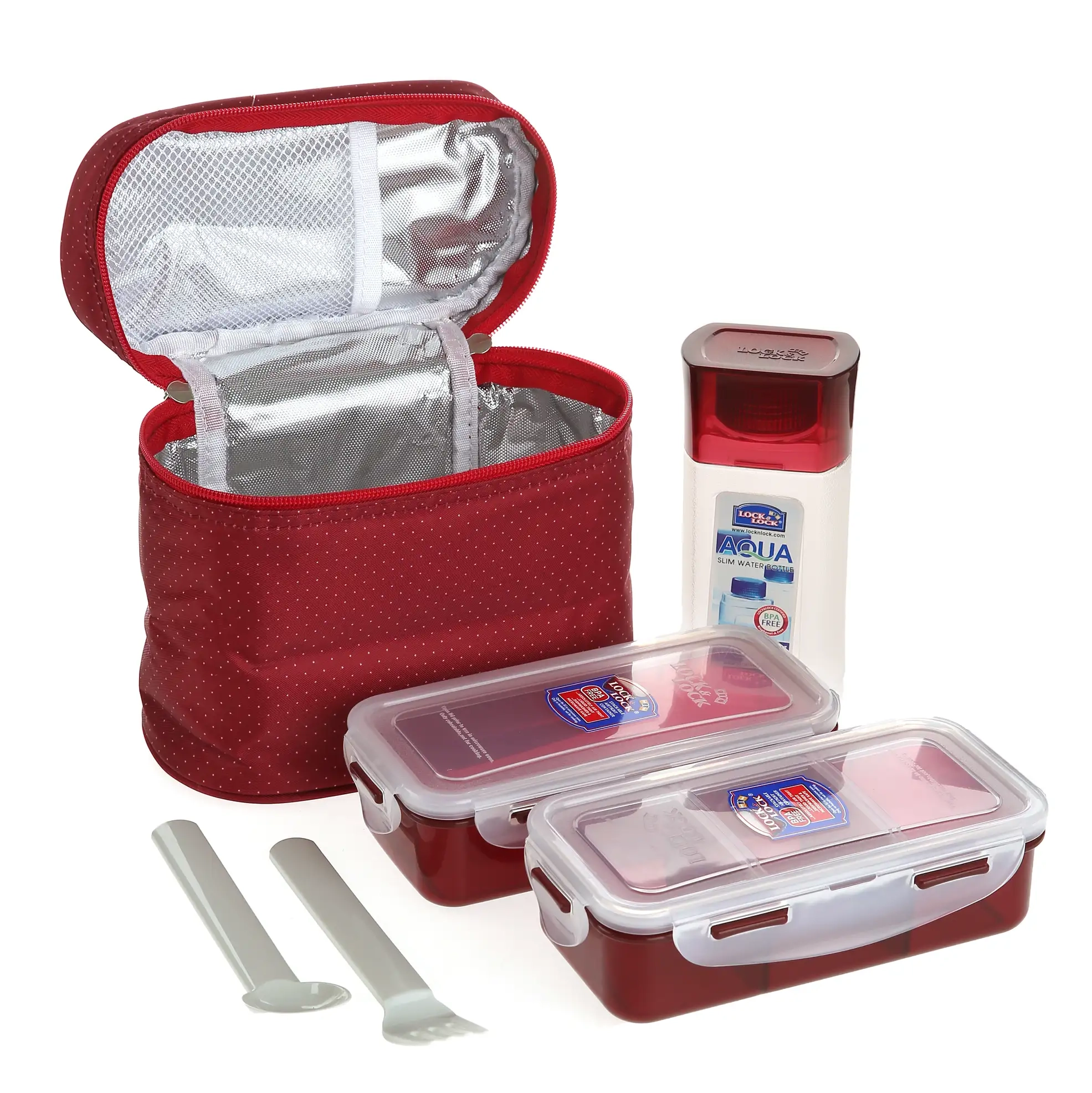 Lock & Lock Lunch Bag Set - 3 Pc. Red